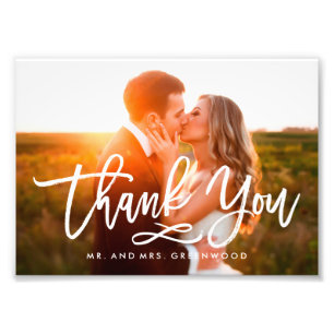 Chic Hand Lettered Bedankt Foto Afdruk