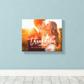 Chic Hand Lettered Bedankt Foto Canvas Afdruk (Insitu (Houten vloer))
