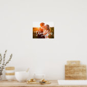 Chic Hand Lettered Bedankt Foto Poster (Keuken)