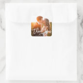Chic Hand Lettered Bedankt Foto Vierkante Sticker (Tas)
