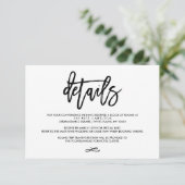 Chic Hand Lettered de Kaart van de Details van de  (Staand voorkant)
