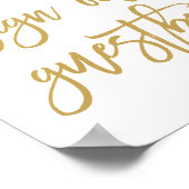 Chic Hand Lettered Gold Guestbook Poster (Hoek)