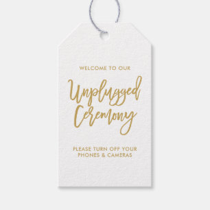 Chic Hand Lettered Gold Unplugged Label Cadeaulabel