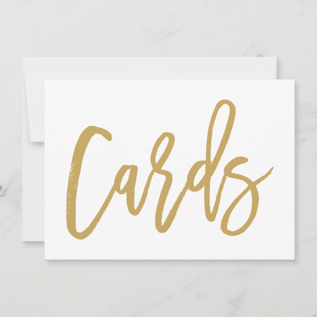 Chic Hand Lettered Gold Wedding Cards Print (Voorkant)
