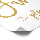 Chic Hand Lettered Gold Wedding Favors Sign Poster (Hoek)