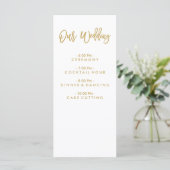 Chic Hand Lettered Gold Wedding programma (Staand voorkant)