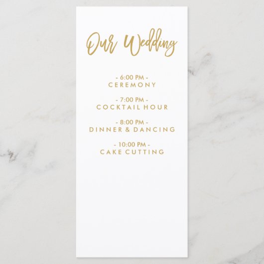 Chic Hand Lettered Gold Wedding programma (Voorkant)