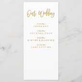 Chic Hand Lettered Gold Wedding programme (Devant)