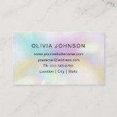 Chic Hand Lettered Holographic Opal Visitekaartje (Achterkant)