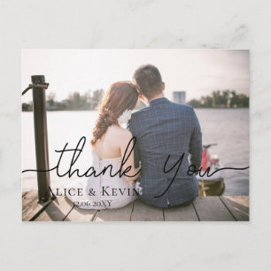 Chic Hand Lettered Photo Weddenschap Hartelijk dan Briefkaart