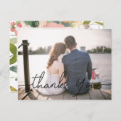 Chic Hand Lettered Photo Weddenschap Hartelijk dan Briefkaart (Voorkant / Achterkant)