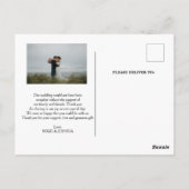 Chic Hand Lettered Photo Wedding Bedankt Briefkaart (Achterkant)