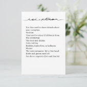 Chic Hand Lettered "Receptie" behuizing Kaart (Staand voorkant)