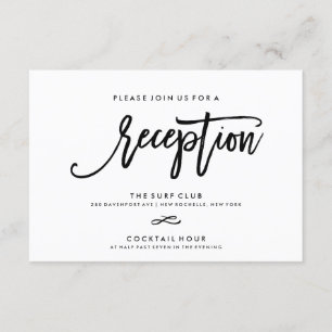 Chic Hand Lettered Reception Accommodations 2-Side Informatiekaartje