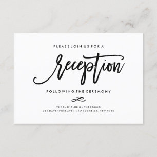 Chic Hand Lettered Reception Accommodations 2-Side Informatiekaartje