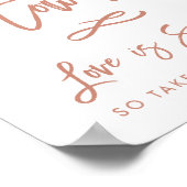 Chic Hand Lettered Roos Wedding Macarons Sign Poster (Hoek)