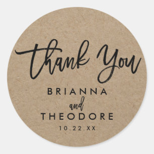 Chic Hand Lettered Rustic Bedankt voor het etiket