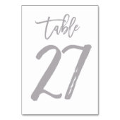 Chic Hand Lettered tafel nummer Zilver | Tabel 27 Kaart (Voorkant)