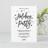 Chic Hand Lettered Typography Holiday Party Kaart (Staand voorkant)
