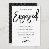 Chic Hand Lettered Uitnodiging van de Partij van d (Voorkant / Achterkant)