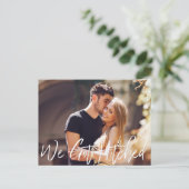 Chic Hand Lettered We Got Hitched aankondiging (Staand voorkant)