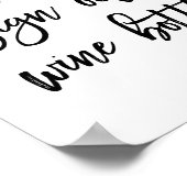 Chic Hand Lettered Weddenschap Ons Wijnflesje Poster (Hoek)