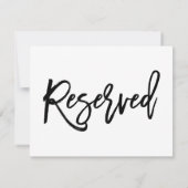 Chic Hand Lettered Wedding 2-Sided Gereserved Sign Kaart (Achterkant)