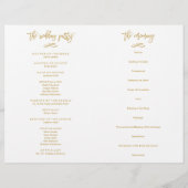 Chic Hand-Lettered Wedding Ceremony Program Folded (Achterkant)