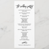 Chic Hand Lettered Wedding Ceremony Program Programma (Achterkant)