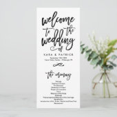 Chic Hand Lettered Wedding Ceremony Program Programma (Staand voorkant)