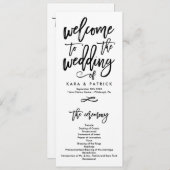 Chic Hand Lettered Wedding Ceremony Program Programma (Voorkant / Achterkant)