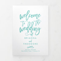 Chic Hand-Lettered Wedding Ceremony-programma