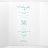 Chic Hand-Lettered Wedding Ceremony-programma Drieluik Programma (Binnenkant midden)