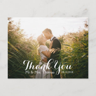 Chic Hand Lettered Wedding Dank u Briefkaart