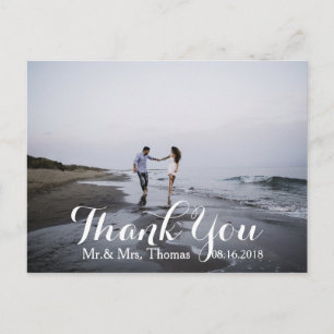 Chic Hand Lettered Wedding Dank u Briefkaart