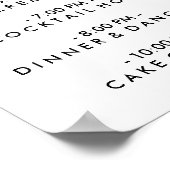 Chic Hand Lettered Wedding Day of Schedule Poster (Hoek)