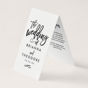 Chic Hand Lettered Wedding Favoriet Donatie Kaarte Kaart