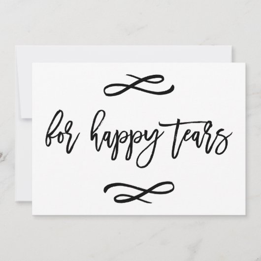 Chic Hand Lettered Wedding Happy Tears Print (Voorkant)