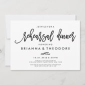 Chic Hand Lettered Wedding Rehearsal Dinner Kaart (Voorkant)