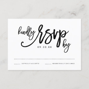 Chic Hand Lettered Wedding RSVP-kaart RSVP Kaartje
