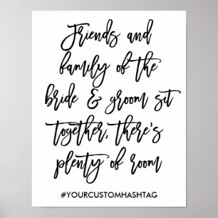Chic Hand Lettered Wedding Seating Sign Poster