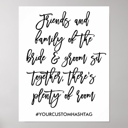 Chic Hand Lettered Wedding Seating Sign Poster (Voorkant)