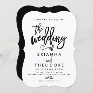 Chic Hand Lettered Wedding Uitnodiging