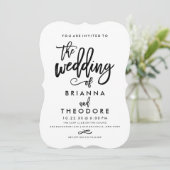 Chic Hand Lettered Wedding Uitnodiging (Staand voorkant)