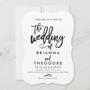 Chic Hand Lettered Wedding Uitnodiging