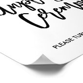 Chic Hand Lettered Wedding Unplugged Ceremony Sign Poster (Hoek)