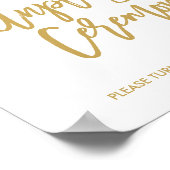 Chic Hand Lettered Wedding Unplugged Ceremony Sign Poster (Hoek)