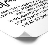 Chic Hand Lettered Wedding Wishing Stones Sign Poster (Hoek)