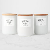Chic Hand Lettered Wedding with Love Voedselcontainer Etiket (Flessen)