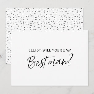Chic Hand lettered "Zal je mijn beste man zijn" Kaart